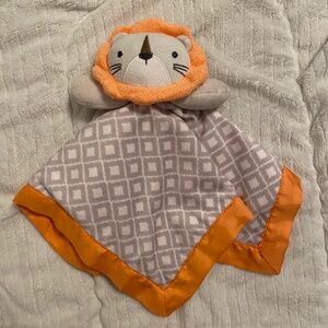 Circo Lion Orange Grey White Plush Baby Security Blanket Lovey